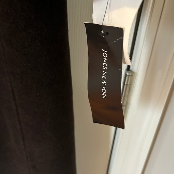 NWT JNY Wool blend brown long pea coat size 10 - Picture 4 of 11